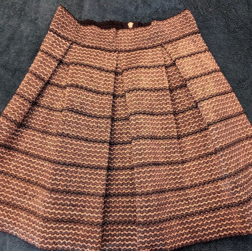 Jun & Ivy gold metallic A-line skirt